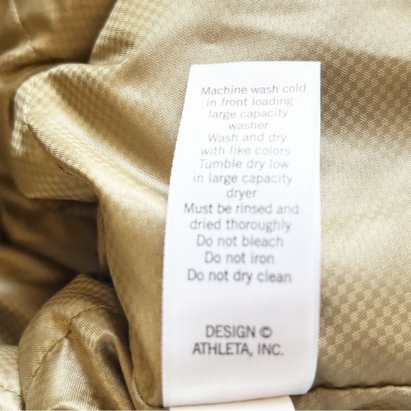 Athleta Womens Brown Fair Isle Vest Sz XS Goose Down Puffer Jacket Zip Pockets - Picture 8 of 8